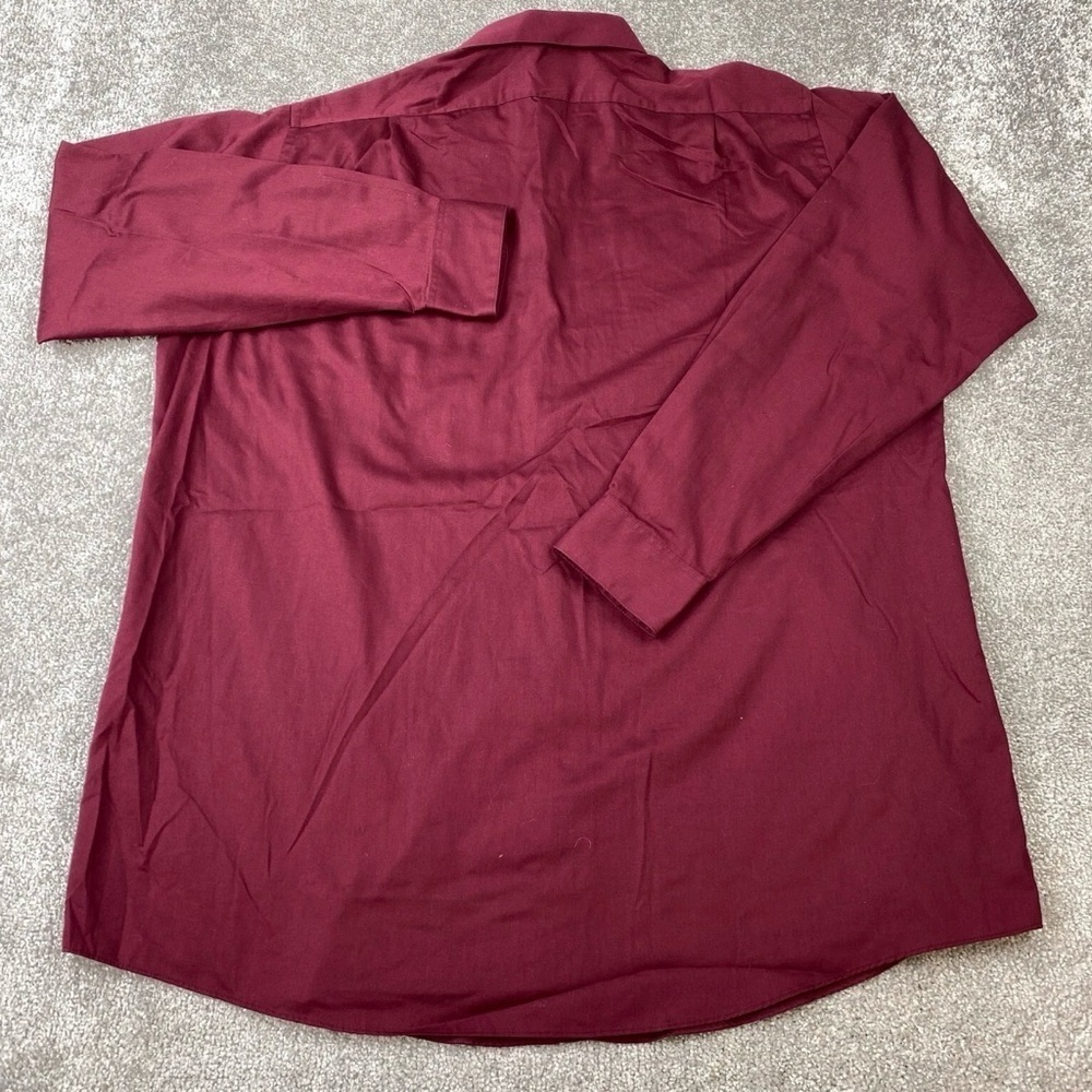 Van Heusen Tall Dress Shirt Maroon 18 35/36 Button Front Dress Shirt - Picture 3 of 3